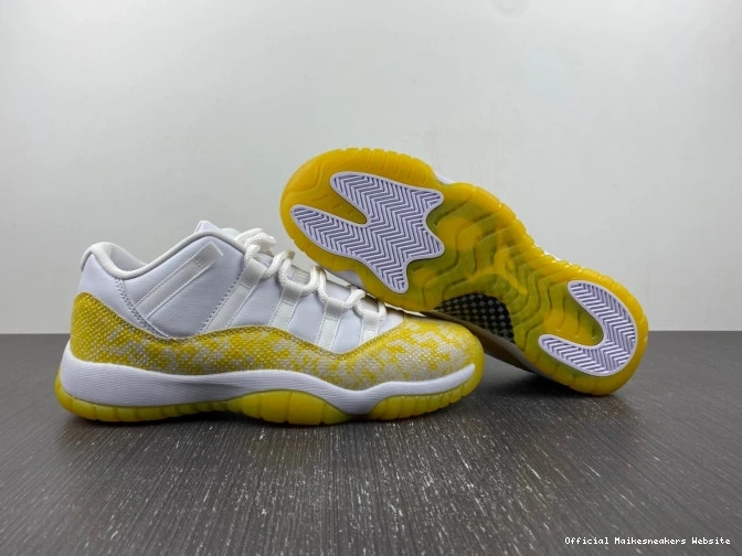 Official Maikesneakers AH7860-107 Snakeskin Low Air Jordan WMNS Yellow 11 0630